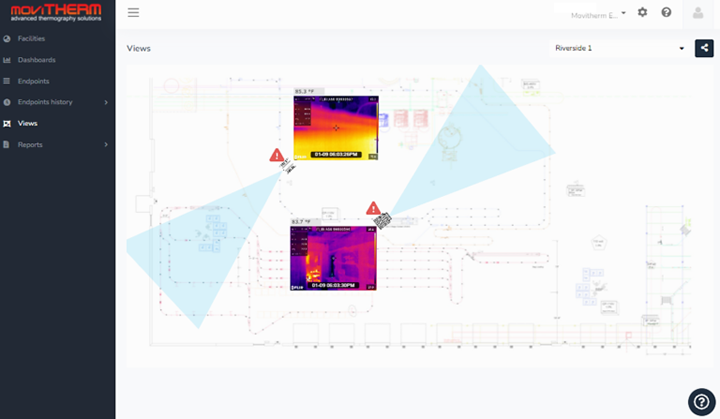 Sample Map View display from a cloud-based IoT Early Fire Detection Program