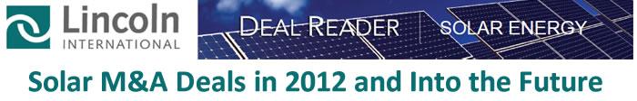 Solar M&A Deals in 2012 and Into the Future